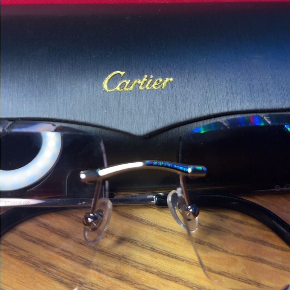 Silver Big C Cartier Rimless Sunglasses #cartier #sunglasses #luxury - Picture 5 of 8